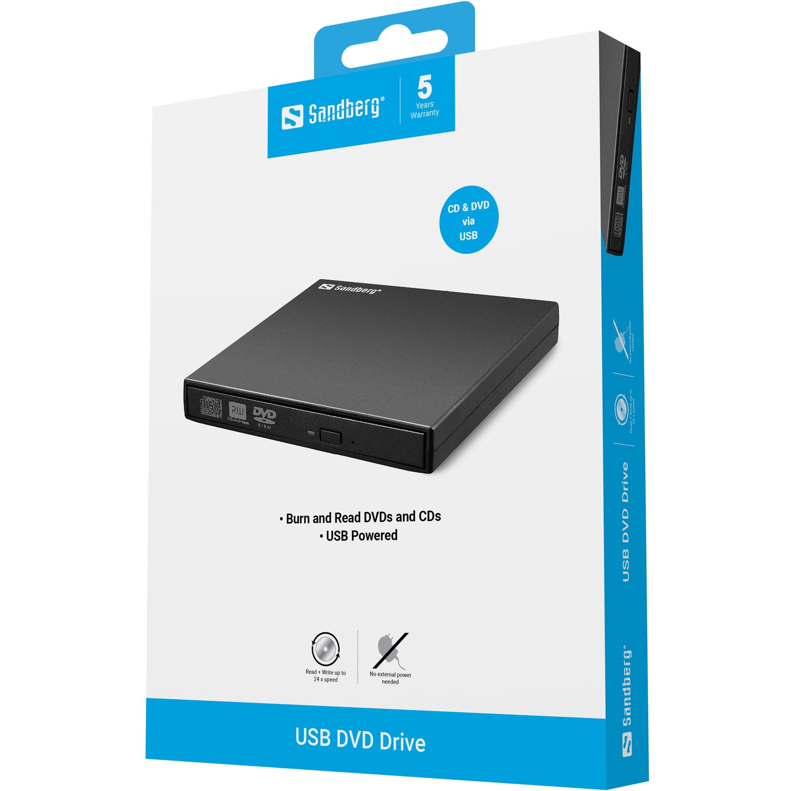por lo que la puedes usar allí donde estés sin tener que localizar un enchufe. También funciona bien como reproductor de DVD portátil para tu laptop. No hace falta instalar ningún tipo de software