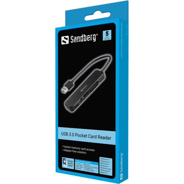 Sandberg USB 3.0 Pocket Card Reader - Imagen 2