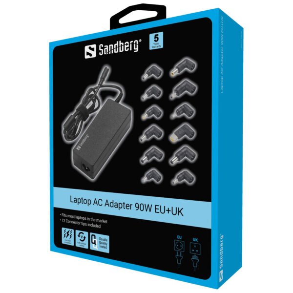 Sandberg Laptop AC Adapter 90W EU+UK - Imagen 2