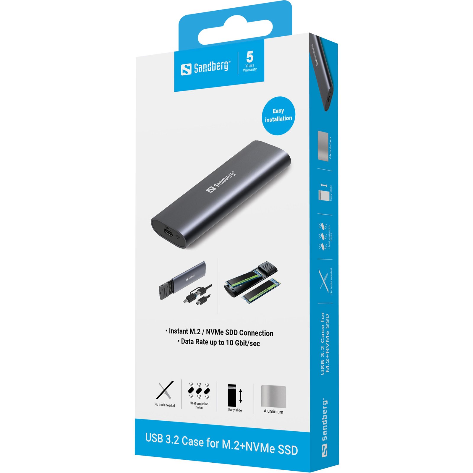 Sandberg USB 3.2 Case for M.2+NVMe SSD - Imagen 2