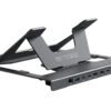 El Sandberg USB-C 8in1 Laptop Stand Dock combina un soporte ergonómico para portátiles con un potente dock USB-C en un producto elegante. Eleva tu portátil a una posición de trabajo más cómoda mientras creas una estación de trabajo completa con solo un cable USB-C. El dock ofrece acceso a 2 salidas HDMI para monitores externos