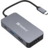 Sandberg USB-C Dual HDMI Dock 7in1 convierte un único puerto USB-C en una solución multipuerto con dos salidas HDMI