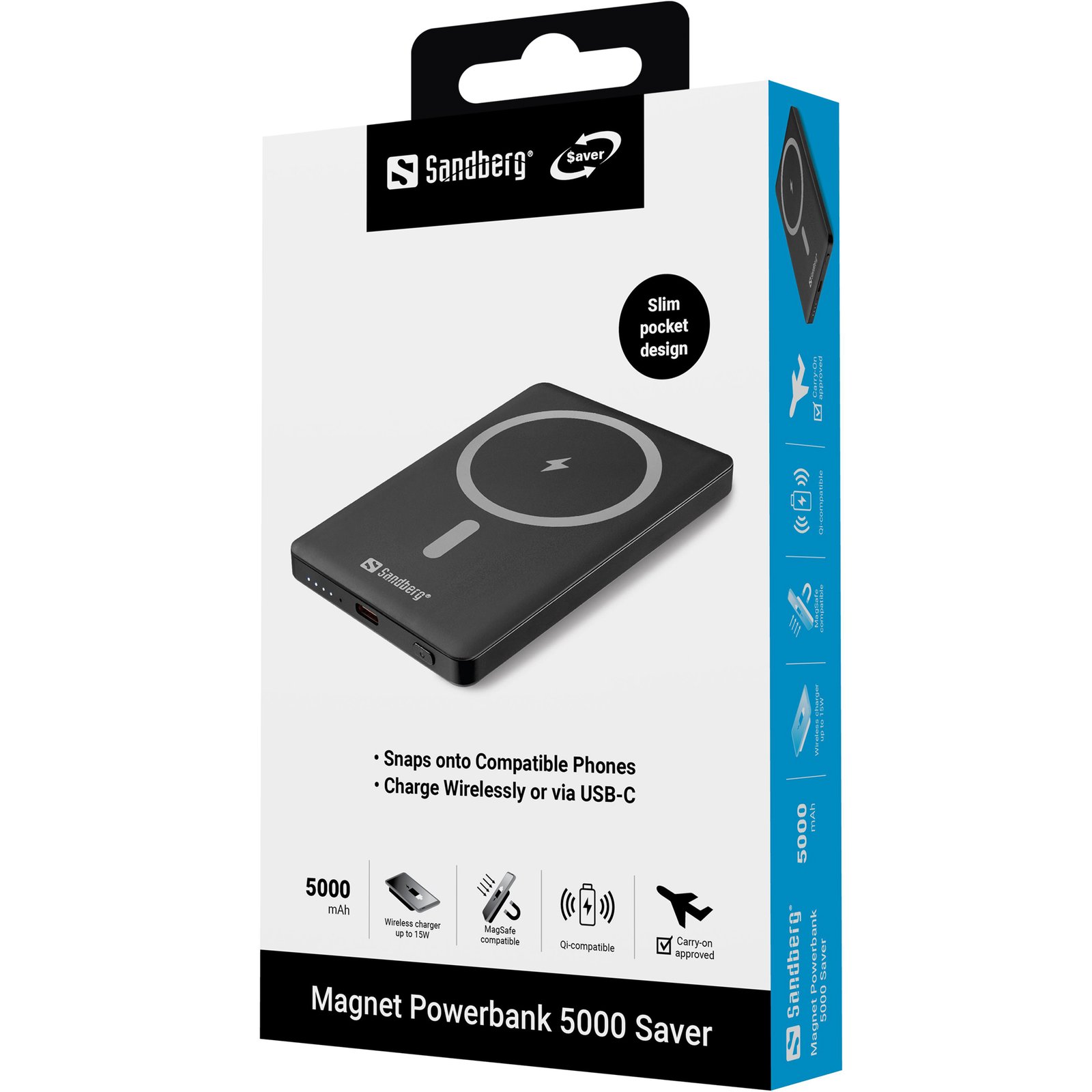 se adhiere de forma segura a los smartphones compatibles para una carga sin cables y sin esfuerzo. El delgado powerbank de 5000 mAh te ofrece energía extra cuando tu batería se agota durante el día