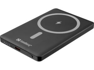 Sandberg Magnet Powerbank 5000 Saver es un powerbank compacto que es fácil de llevar a donde vayas. Con carga inalámbrica magnética de hasta 15W