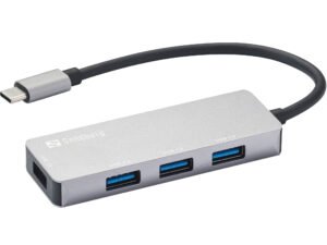 Sandberg USB-C Hub 1xUSB3.0+3x2.0 SAVER permite conectar varios dispositivos USB adicionales al puerto USB-C de tu ordenador. De esta forma