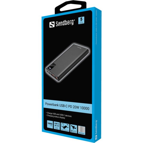 Sandberg Powerbank USB-C PD 20W 10000 - Imagen 2