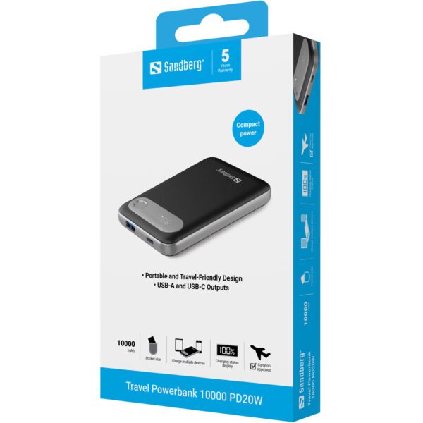 Sandberg Travel Powerbank 10000 PD20W - Imagen 2
