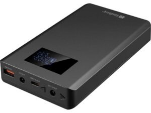 Sandberg Laptop Powerbank 20000 PD100W es una solución compacta y potente para la carga móvil de portátiles y equipos especializados. Con hasta 100W a través de USB-C o salida DC ajustable (3.3V–24V)