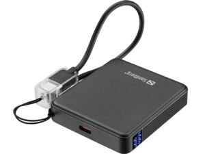 Sandberg Nano Powerbank 5000 PD20W es tu respaldo súper práctico cuando tu teléfono está a punto de quedarse sin batería. Con 5000 mAh
