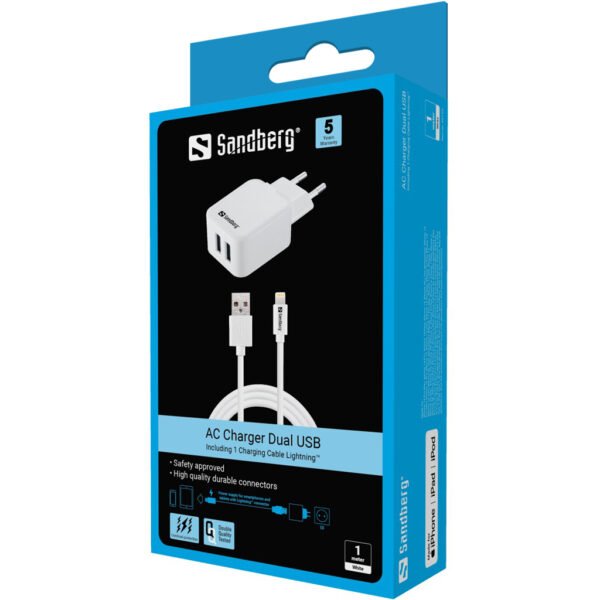 Sandberg AC Charger EU Lightning 2.4A - Imagen 2