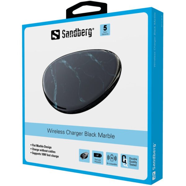 Sandberg Wireless Charger Black Marble - Imagen 2