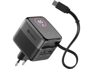 Sandberg Travel Charger PD65W Display + Cable es un cargador práctico con hasta 65W y un cable USB-C integrado