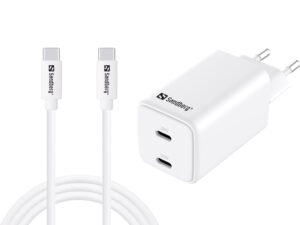 Sandberg AC Charger USB-C PD65W EU 1.5M es un cargador USB-C compacto y eficiente con hasta 65W de potencia