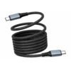 Sandberg USB-C Charge Auto-Roll 100W es un potente cable de carga USB-C con un ingenioso sistema magnético de enrollado automático. El cable se recoge solo y queda perfectamente ordenado