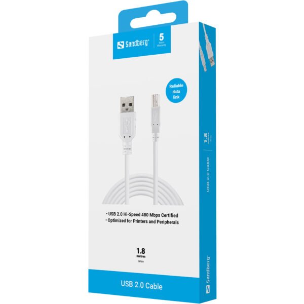 Sandberg USB 2.0 A-B male 1.8 m - Imagen 2