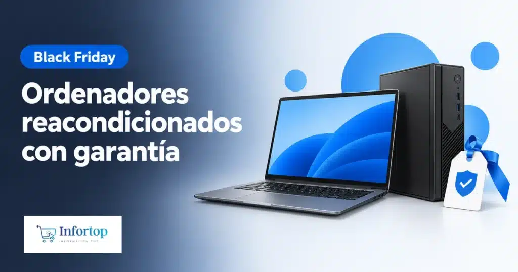 Portátil y ordenador de sobremesa reacondicionados con una etiqueta de garantía
