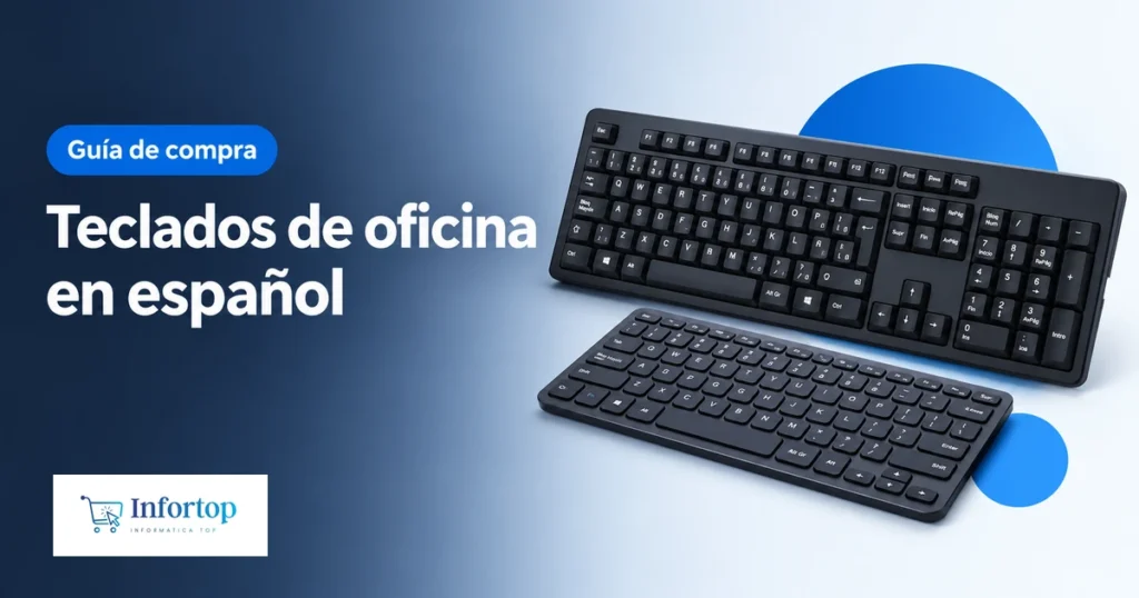 Teclado de oficina de tamaño completo y teclado compacto Bluetooth, portada de la guía de teclados de oficina
